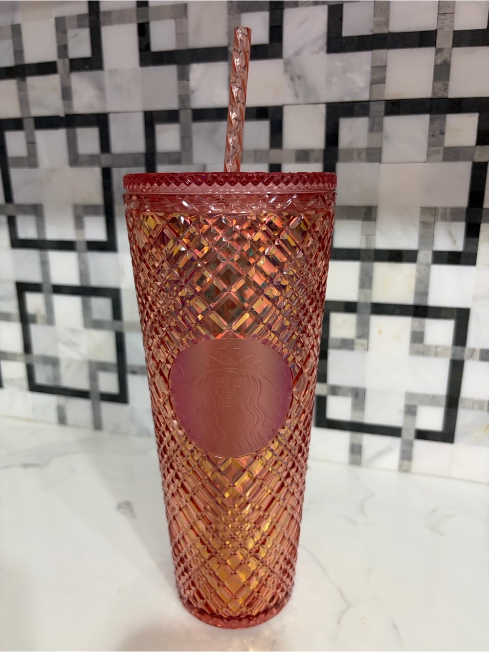 Starbucks 2023 Rose Gold Tumbler with Straw